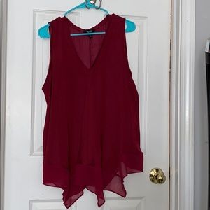 Maroon handkerchief tank top